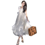 Wedding Morning Robe Super Fairy Sling Skirt Photo Light Wedding Girl Little Man Engagement Dress Fluffy Skirt