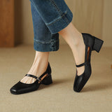 Size Size Mary Jane Shoes Hollow Coarse Sandals Women's Summer New Buckle With Heel Women's Shoes High Quality Shoes