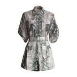 Suit Women 2025 Summer New Mid-Sleeve Pocket Top High Waist High Sense Two-Piece Women