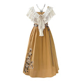 Design Until Dusk Chinese Style Improved Han Elements Of Women's Shawl Sling Skirt Suit 9217