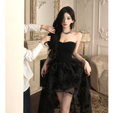 Spring And Summer New Temperament Banquet Dress Dress Lady Yu Sister Wind Shoulder Bra Dress Dress Woman