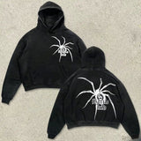 Fashion Vintage Skull Print Hoodie Y2k Couple Street Hoodie DJPT