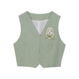 Design Tulip Chinese Style Improvement Han Elements Women's Shirt Vest Skirt Set 6733