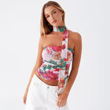 Women's Summer New Color-Collision Printing Sleeveless Body Repair Waistcoat DJPT