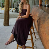 Sexy Fashion Show-Back Comfortable Solid Color Sling Dress In Autumn 2024