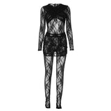 Women's Clothing 2025 New Splicing Lace Perspective Dress Two-Piece DJPT