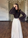 Autumn New Female Waist Thin Design Stitching Silk Dress Dress Dress Dress Woman