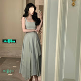 Ballet-Style White Sling Dress Women's Summer French-Style Niche Design High-End Waist-Like Dress DJPT