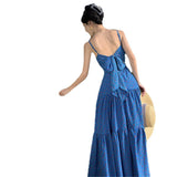 Sling Skirt Girl Shredded Shoulder Dress Sanya Seaside Beach Dress