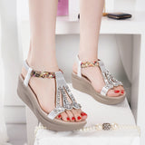 And Water Drill Sandals Women Wear In The Summer 2025 New Comfortable Loose With Flat Bottom Fashion Large Size Women's Shoes 41 High Quality Shoes