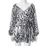 New Women's Solid Color Chiffin Cross-Sleeve Dress DJPT
