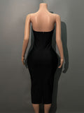 2025 Sexy Diamond-Studded Temperament Banquet Dress Open-To-Shoulder Fork With Bandits