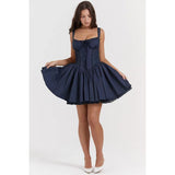 Fish Bone Sling Dress Summer Ballet Dopamine Wearing Sweet Waist Small White Dress