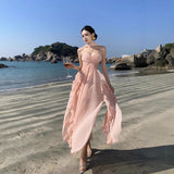 Photo Wearing Hainan Sanya Resort Beach Skirt Temperament Super Fairy Long Dress Birthday Dress