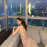 Sexy Sling Dress Women's Summer 2025 New Slimming Temperament Irregular Fishtail Skirt DJPT