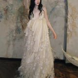 New V-Neck High-End Sling Dress Retro Niche Dress Wedding Morning Dress