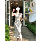 Temperament Famous Collared Fascling Noodles Printed Dress Women's New French Folding Bagted Hip Skirt HZ0628