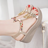 And Water Drill Sandals Women Wear In The Summer 2025 New Comfortable Loose With Flat Bottom Fashion Large Size Women's Shoes 41 High Quality Shoes