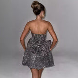 Women's New Sexy Sleeveless Breast High-Waisted A-Skirt HZ0628