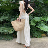 Leaf Belt Leaf Belt And Leaf Dress Woman's New Summer Ethereal Flawed Suspension Dress For 2024
