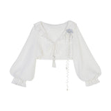 Design Frosting Chinese Wind Improvement Chinese Elements Cheongsam Half Skirt Set 8908