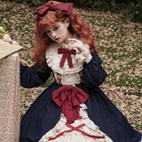 Design 20 New Cream OP Long-Sleeved Skirt Fresh Cute Lolita Sweet Soft Sister Dress 6123