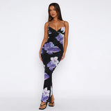 Fashion Printed Suspension Dress Woman 2025 Summer New Sexy Baggage Dress DJPT