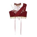 Red Flame Of The Female Hans Clothing Female Dunhuang Wind Wind Wind Cloak Corset Half Skirt Suit 9073