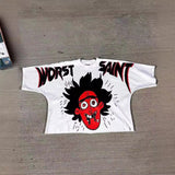 Men's T-Shirt Oversized Graphic Gothic Harajuku Short Sleeve Men's T-Shirt Y2k Top Punk T-Shirt DJPT