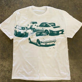 Street Hip-Hop Car Print Loose T-Shirts Men's Fashion Leisure Short-Sleeved Top DJPT