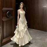 Women's Dress Summer 2025 New Heavy Industry Repair Thin Lotus Leaf Side Dress Dress Dress HZ0628