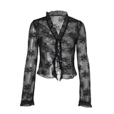 Autumn 2025 New Fashion Spice Girls Sexy Lace Tie Tie Shirt Girl DJPT