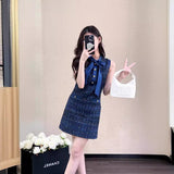 2025 With Coarse Flowers, Silk Sleeveless Dress