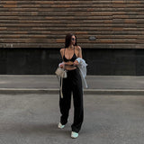 Women's Clothing 2025 Spring And Summer New Net Color Hanging Neck Strap Bare Back Short Hottie Vest DJPT