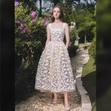 2025 Three-Dimensional Leaf Embroidery Dress 2024 Sling Dress Skirt