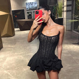 Fish Bone Waist Bud Dress Bosom Dress Bosom Boobs Tsets Tat DJPT