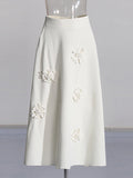 Temperament Elegant Wind 2025 Spring New Three-Dimensional Flower Sling Sling Belt High Waist Mid-Long Skirt Suit Woman