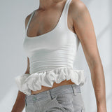 Women's Clothing 2024 Summer New Solid Color Sling Slings Bubble Vest DJPT