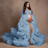Dress Wedding Show Photo Photo 2025 Hot Pregnant Women Thin Net Yarn Dress Party Long Girl Maternity
