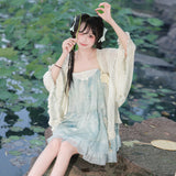 Design Haiyan Girl Chinese Style Improvement Han Element Women's Shawl Sling Skirt Set 7131