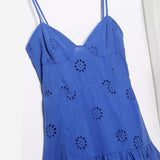 New Women's Wear V-Neck High-Waisted Splicing Medium-Long Sling Dress Women's Style DJPT