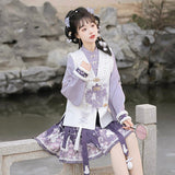Velvet Rabbit Hanfu Female Chinese Style Improvement Han Element Blouse Vest Tat Dress Dress Suit 8971