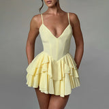 Summer 2025 New Sexy Temperament Babes Double Cake With Sling Skirt DJPT