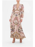 Niche Brand CML Retro Goddess Fairy Print V Collar Sexy Big Swing Flowing Dress