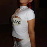 Summer 2025 New Fashion Style Casual Bair Tycoat Short-Sleeved T-Shirt For Women DJPT