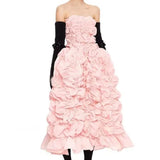 Spring Designer Fashion Fashion Fairy Pink Princess Wrinkle-Wrapped Chest Sexy Dress Dressȹ