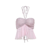 Sexy Hottie Fine Flash Body Hanging Neck Slings Summer New Net Red Trend Vest Woman DJPT