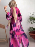 Eastern Muslims Spring 2024 New Chiffon Print Fashion Temperament Dress