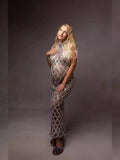 Drilled Pregnant Woman Photo Dress Shiny Big Diamond Glitter View Mesh Pregnant Woman Photography Dress Maternity