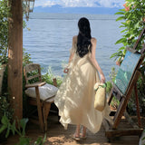 New Sling V-Neck Dress Women's Waist Thin Design Long Dress